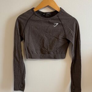 Gymshark Brown Long Sleeve Crop Top